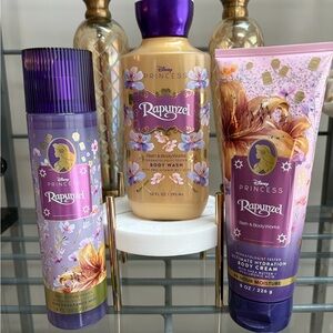 Bath & Body Works Disney Princess Rapunzel Trio Body Cream, FFM, Shower Gel NWT